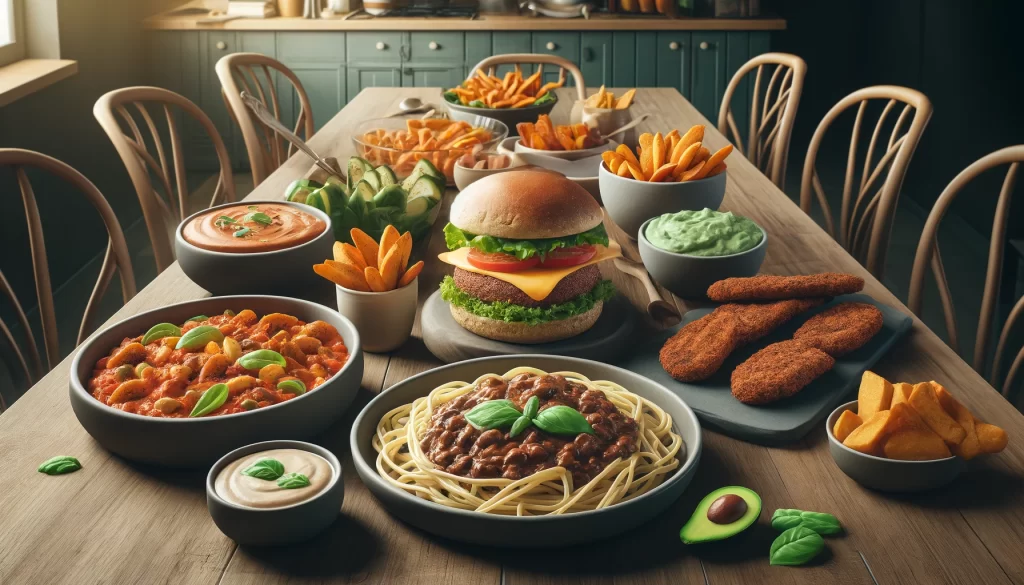 Veganské proteiny na stole